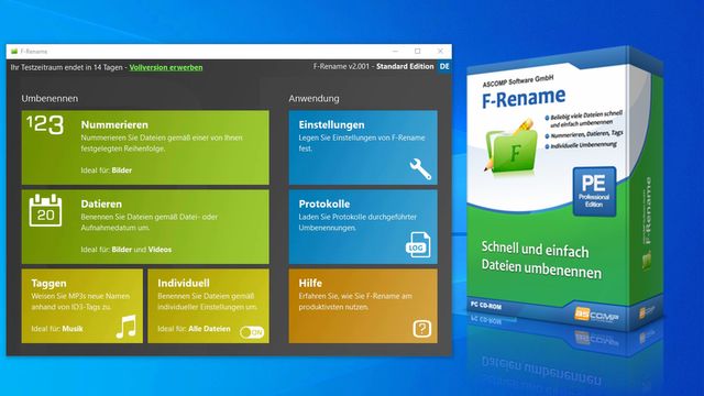 Mehrere Dateien gleichzeitig umbenennen: F-Rename Software